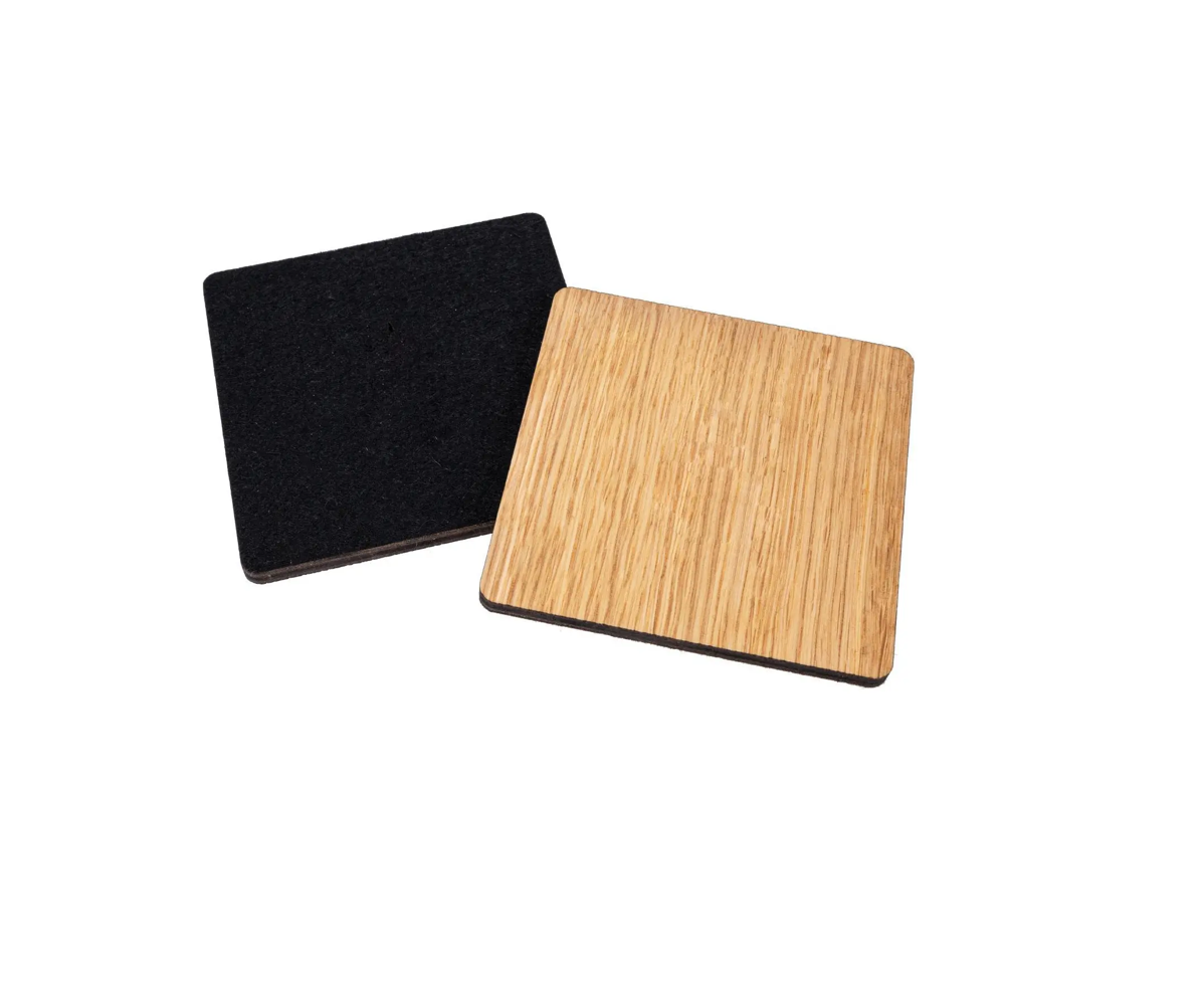 Eichenholz-Untersetzer mit Filzrücken (5er-Set)